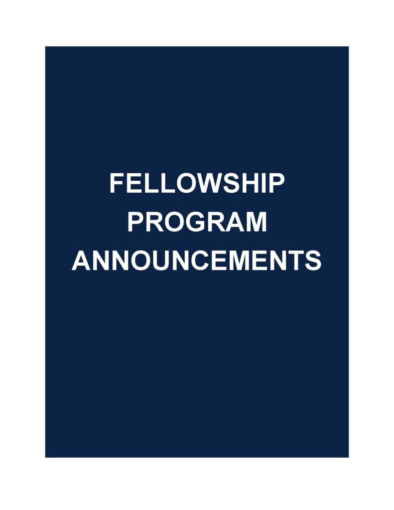 Fellowship Program Announcements