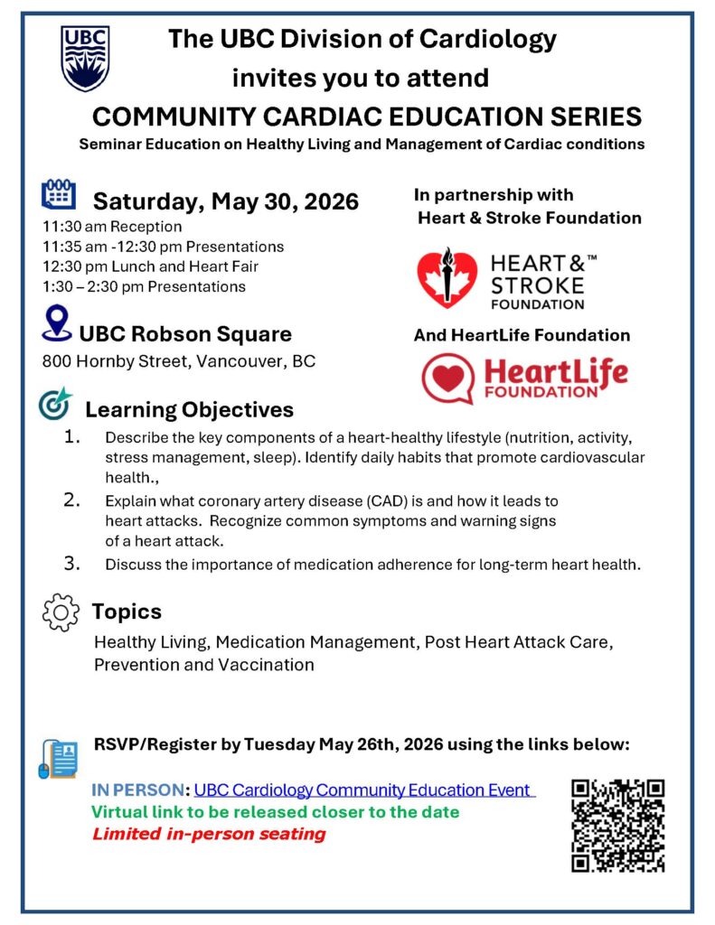 UBC Division of Cardiology: Community Cardiac Education Series