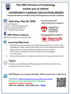 UBC Division of Cardiology: Community Cardiac Education Series